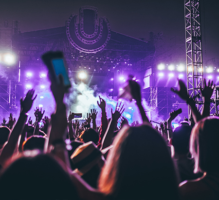 Guitarist in a concert