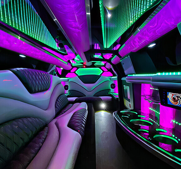 Inside one of our Lansing limos
