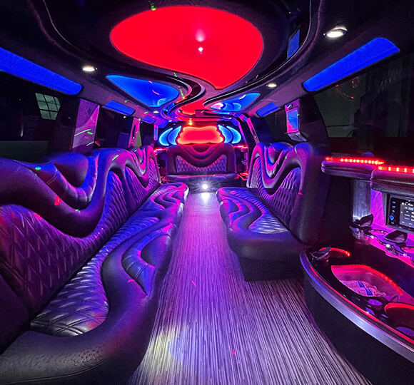 Leather seats on a Lansing Limousine