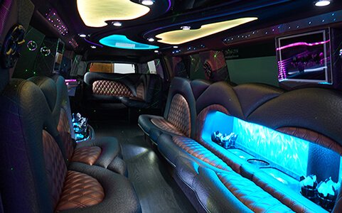 Leather seats on a Lansing Limousine
